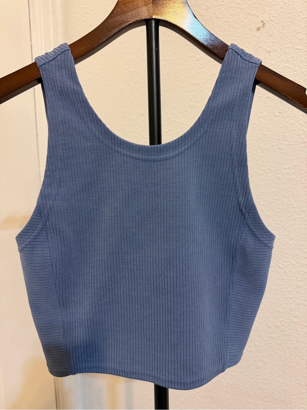 lululemon athletica Ribbed V-Neck Cropped Tank Top in Dusty Blue - Picture 5 of 9